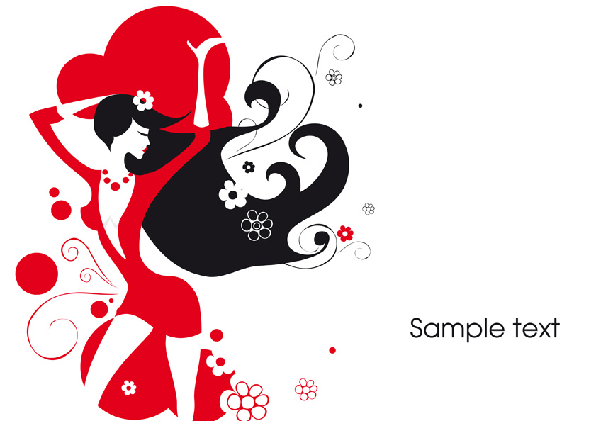 free vector Red beauty vector